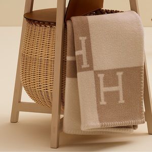 Hermes Avalon baby blanket Noisette Moyen / Blanc